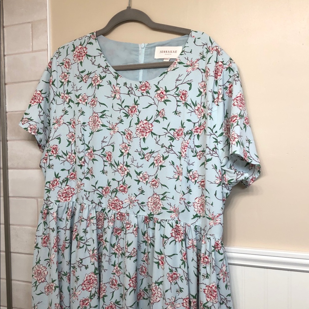 JessaKae Light Blue Floral Avonlea Dress